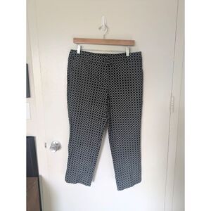 Sz 10 Hilary Radley Trellis Pattern Print Split Hem Capri Pants